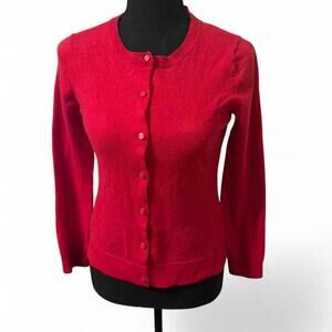 Ellen Tracy 100% merino wool red cardigan Size Large